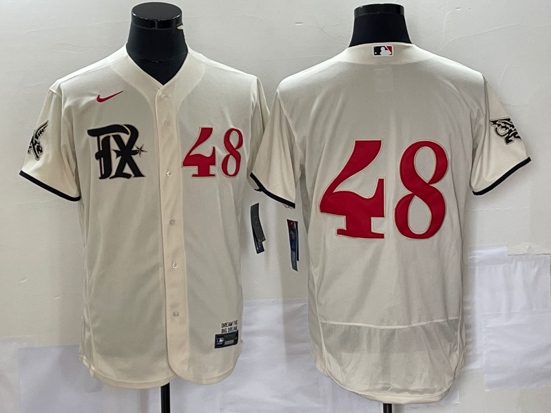 Men’s Texas Rangers Jacob deGrom #48 Cream 2023 City Connect Jersey