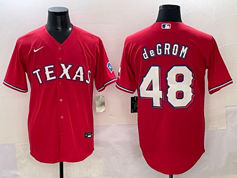 Men’s Texas Rangers Jacob deGrom #48 Red Limited Jersey