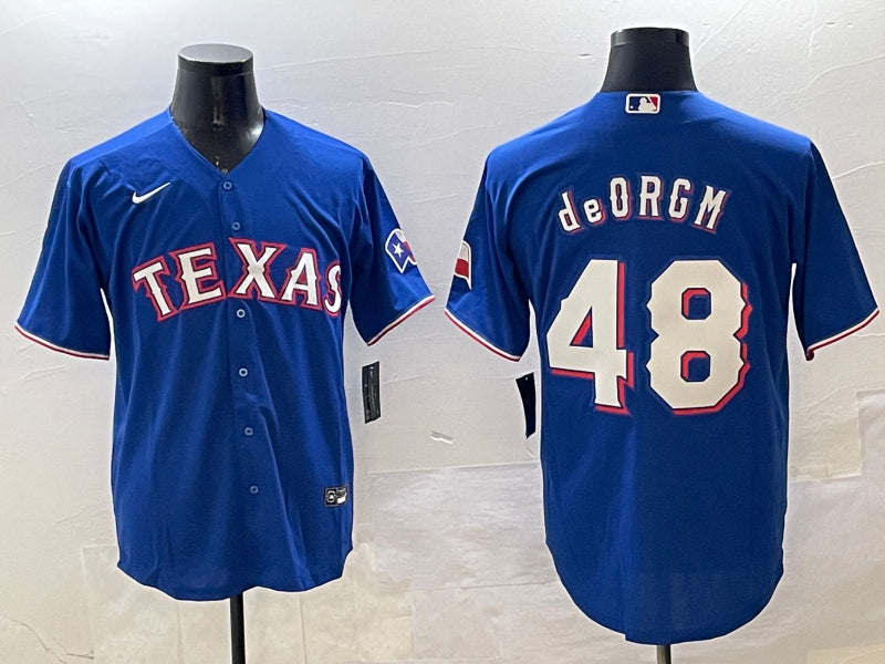 Men’s Texas Rangers Jacob deGrom #48 Royal Limited Jersey