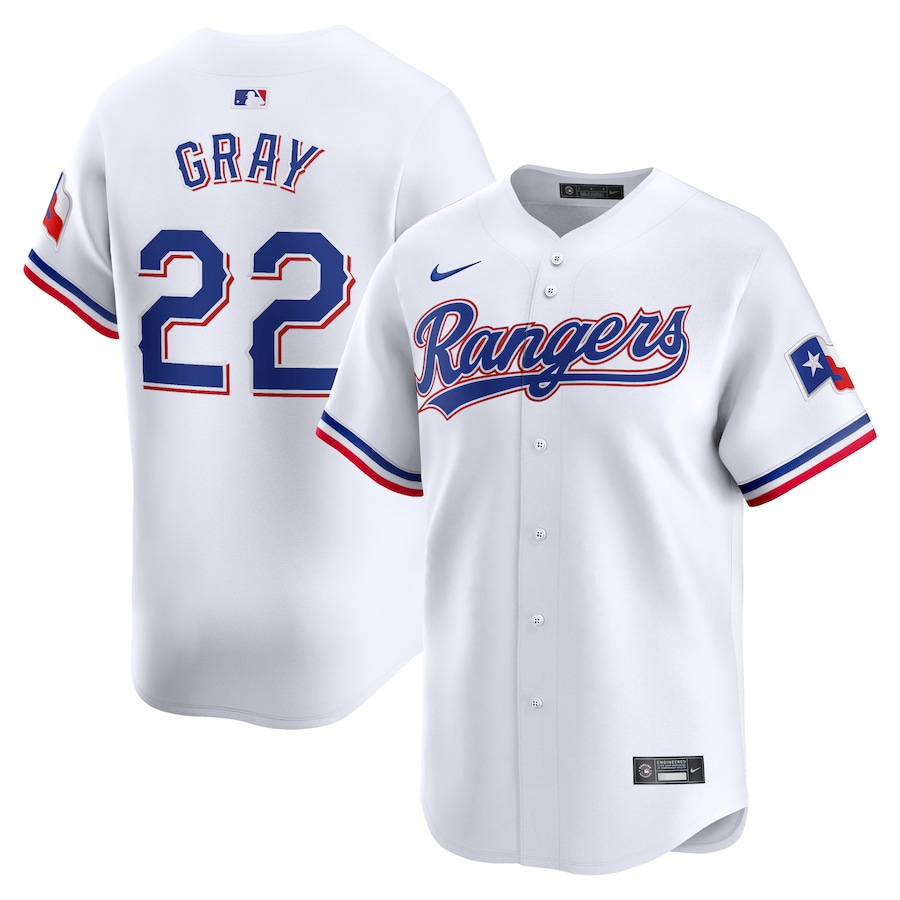Men’s Texas Rangers Jon Gray #22 White Home Limited Jersey