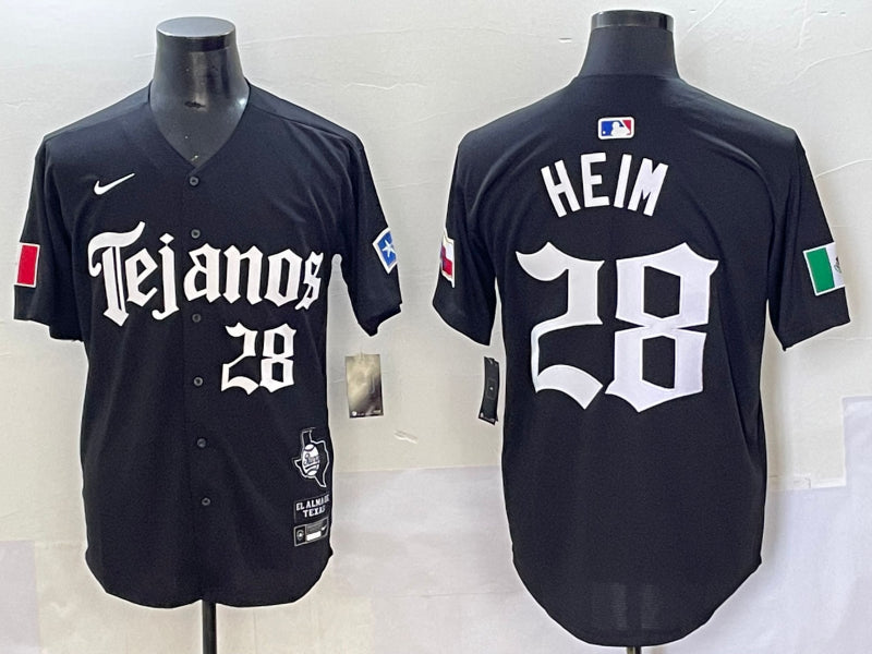 Men’s Texas Rangers Jonah Heim #28 Black Limited Jersey