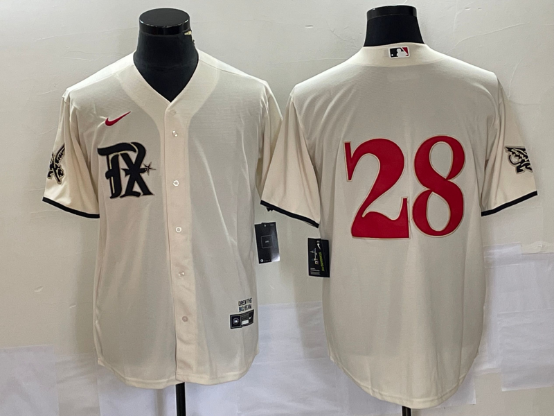 Men’s Texas Rangers Jonah Heim #28 Cream 2023 City Connect Jersey