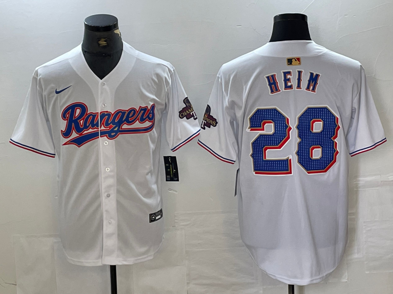 Men’s Texas Rangers Jonah Heim #28 White 2024 Gold Collection Limited Jersey