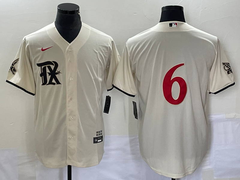 Men’s Texas Rangers Josh Jung #6 Cream 2023 City Connect Jersey