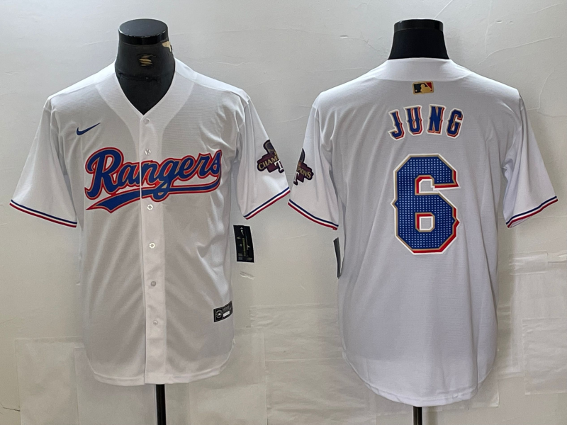 Men’s Texas Rangers Josh Jung #6 White 2024 Gold Collection Limited Jersey