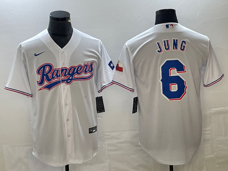 Men’s Texas Rangers Josh Jung #6 White Home Jersey