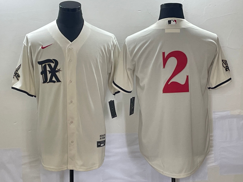 Men’s Texas Rangers Marcus Semien #2 Cream 2023 City Connect Jersey