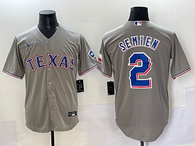 Men’s Texas Rangers Marcus Semien #2 Gray Jersey