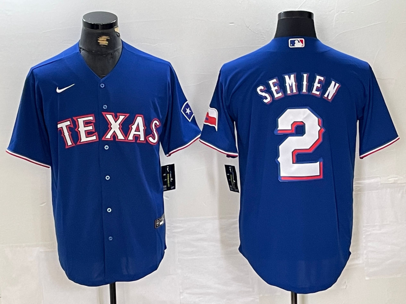 Men’s Texas Rangers Marcus Semien #2 Royal Away Jersey
