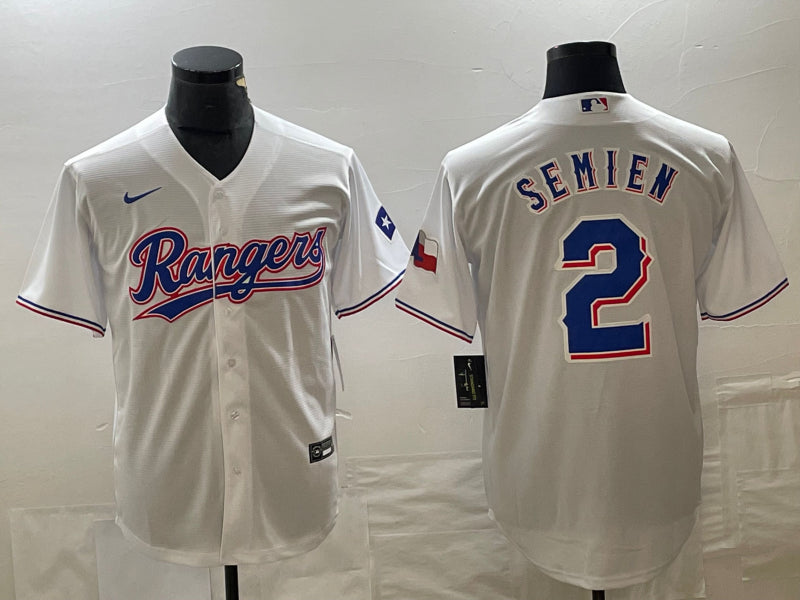 Men’s Texas Rangers Marcus Semien #2 White Home Authentic Jersey