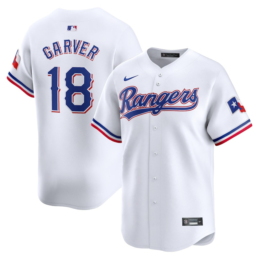 Men’s Texas Rangers Mitch Garver #18 White Home Limited Jersey