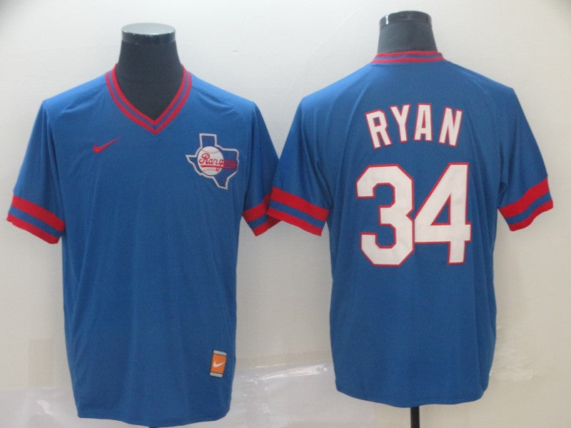 Men’s Texas Rangers Nolan Ryan #34 Blue Jersey