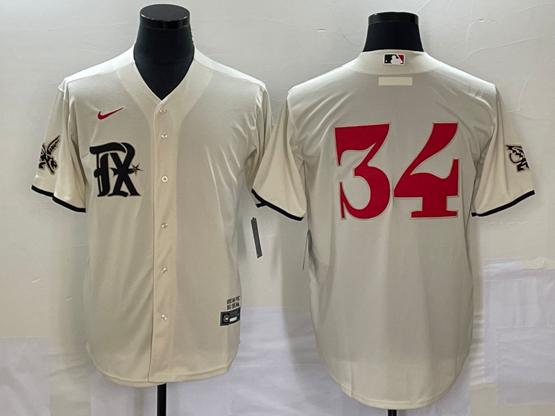 Men’s Texas Rangers Nolan Ryan #34 Cream 2023 City Connect Jersey