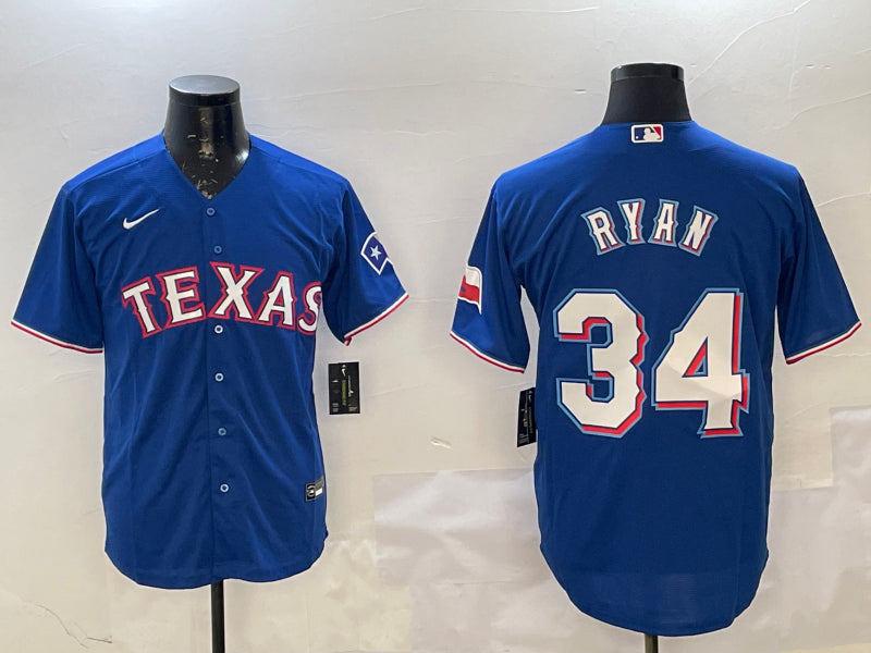Men’s Texas Rangers Nolan Ryan #34 Royal Jersey