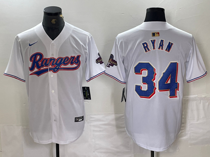 Men’s Texas Rangers Nolan Ryan #34 White 2024 Gold Collection Limited Jersey