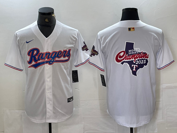 Men’s Texas Rangers White 2024 Gold Collection Jersey