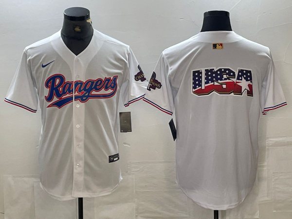 Men’s Texas Rangers White 2024 Gold Collection Limited Jersey