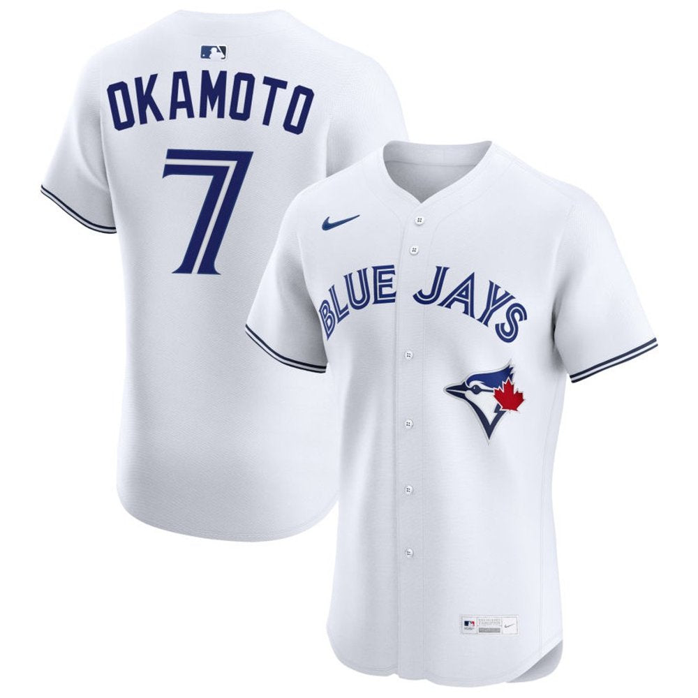 Men’s Toronto Blue Jays #7 Kazuma Okamoto Nike White Home Replica Jersey