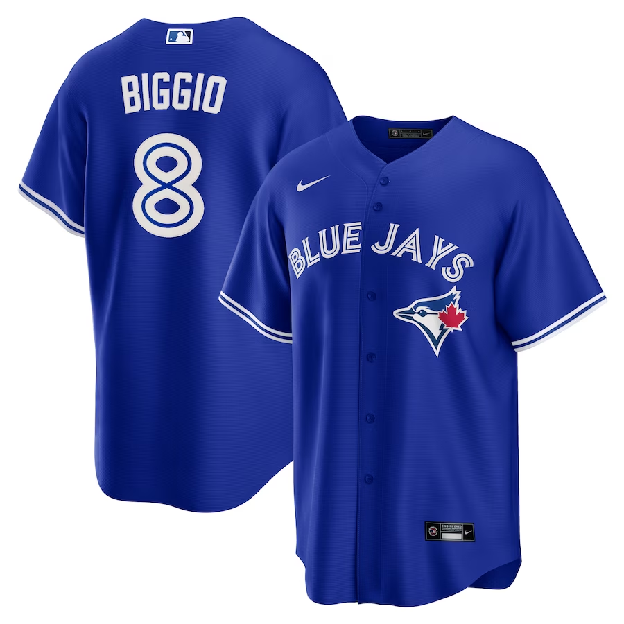 Men’s Toronto Blue Jays Cavan Biggio #8 Royal Name Jersey