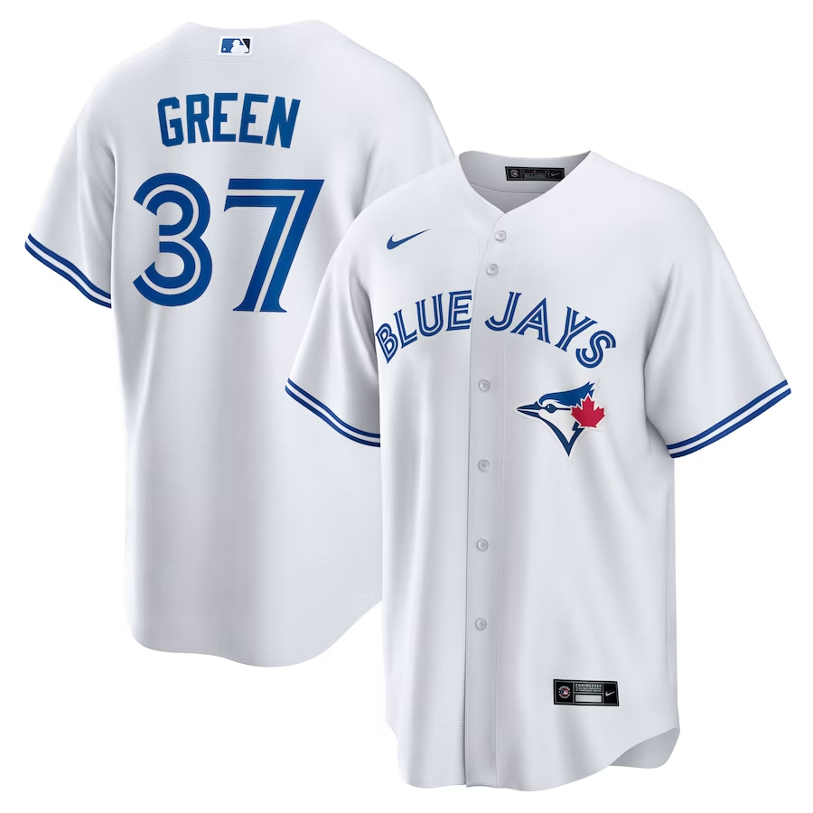Men’s Toronto Blue Jays Chad Green #37 White Home Jersey