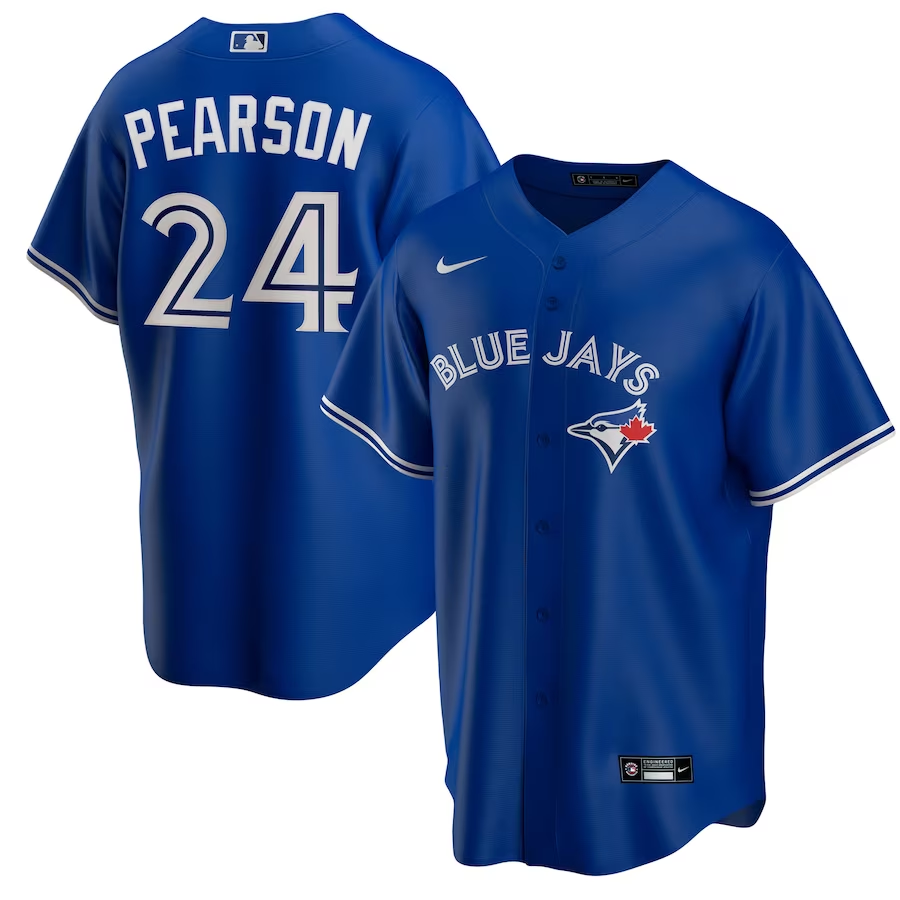 Men’s Toronto Blue Jays Nate Pearson #24 Royal Name Jersey