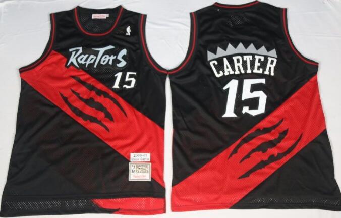 Men’s Toronto Raptors #15 Vince Carter 2000-01 Black Hardwood Classics Soul Swingman Throwback Jersey