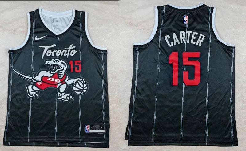 Men’s Toronto Raptors #15 Vince Carter Black 2025-26 City Edition Swingman Jersey