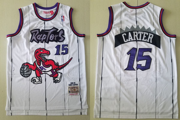 Men’s Toronto Raptors #15 Vince Carter White 1998-99 Mitchell & Ness Hardwood Classics Jersey