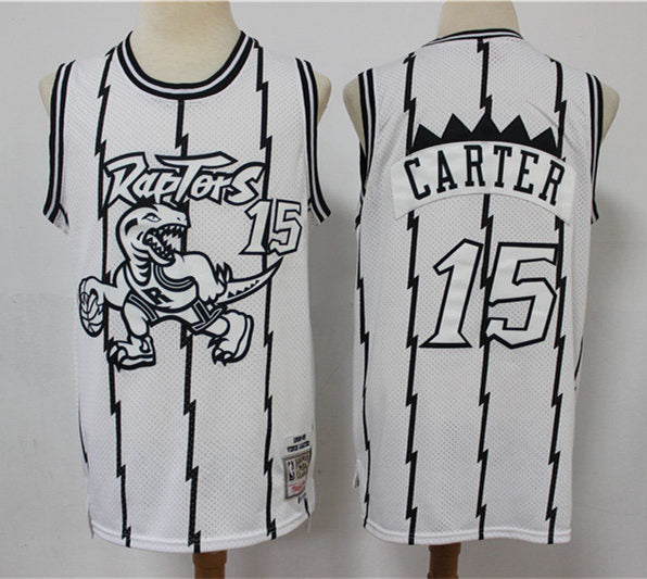 Men’s Toronto Raptors #15 Vince Carter WhiteOut Mitchell & Ness Hardwood Classics Concord Collection Jersey