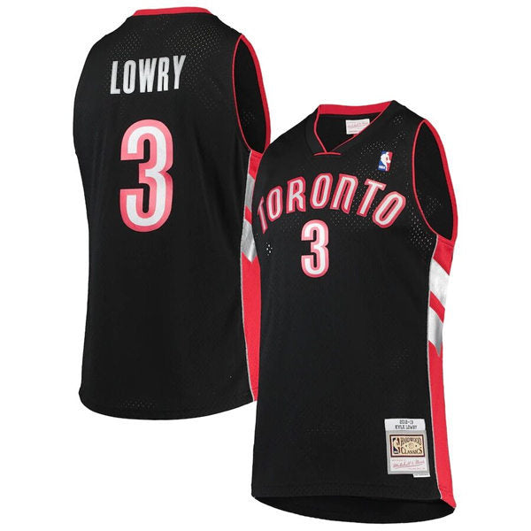 Men’s Toronto Raptors #3 Kyle Lowry Black Mitchell & Ness 2012-13 Hardwood Classics Swingman Jersey