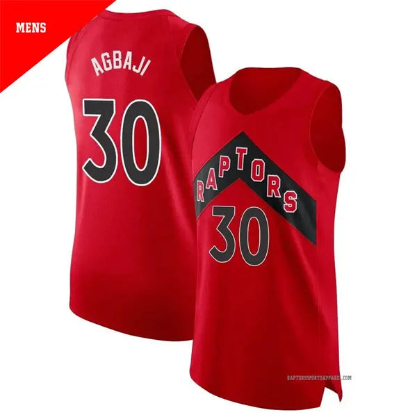 Mens Toronto Raptors #30 Ochai Agbaji Nike Red Icon Edition Swingman Jersey
