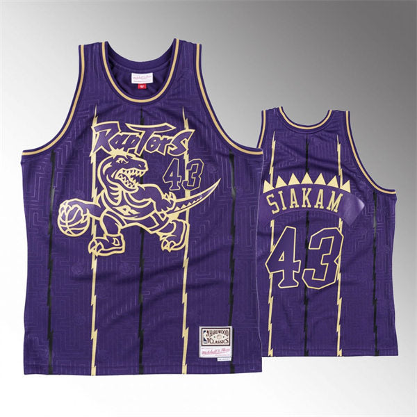 Men’s Toronto Raptors #43 Pascal Siakam Purple Gold Chinese New Year Hardwood Classics Jersey