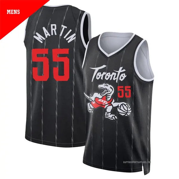 Mens Toronto Raptors #55 Alijah Martin Black 2025-26 City Edition Swingman Jersey