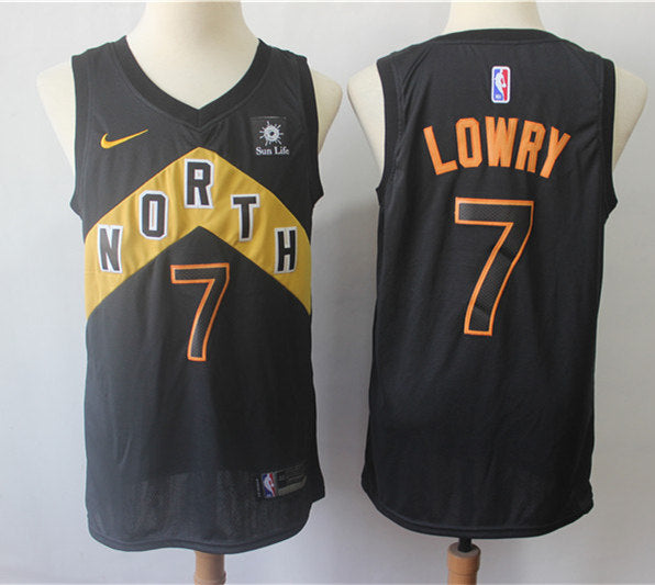 Men’s Toronto Raptors #7 Kyle Lowry Nike Black Gold Swingman Jersey