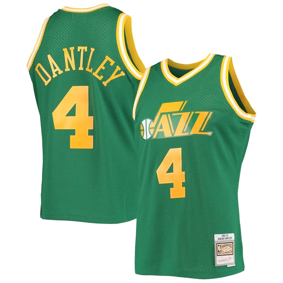 Men’s Utah Jazz #4 Adrian Dantley Green 1980-81 Hardwood Classics Swingman Jersey