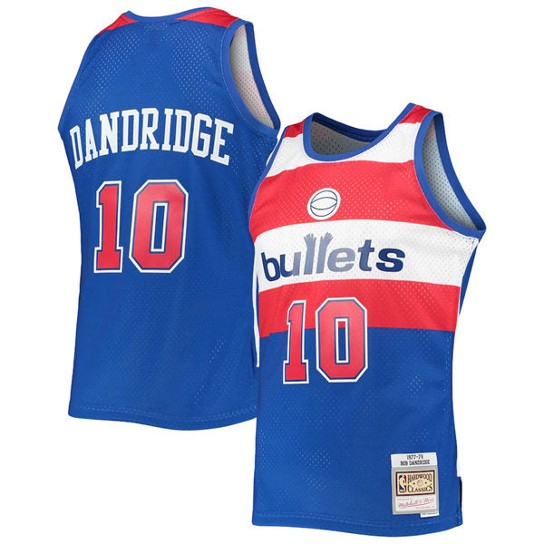 Men’s Washington Bullets #10 Bob Dandridge Blue Washington Bullets 1977-78 Hardwood Classics Swingman Jersey