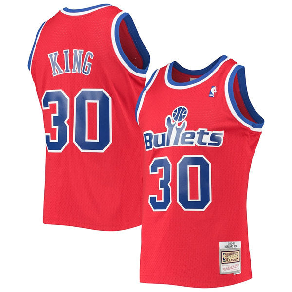 Men’s Washington Bullets #30 Bernard King Red Washington Bullets 1990-91 Hardwood Classics Swingman Jersey