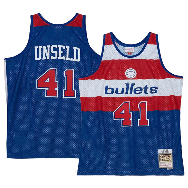 Men’s Washington Bullets #41 Wes Unseld Blue Washington Bullets Hardwood Classics 1996-97 Swingman Jersey