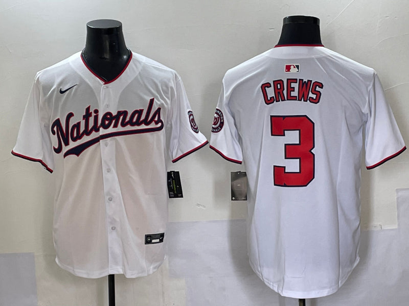 Men’s Washington Nationals Dylan Crews #3 White Home Limited Jersey