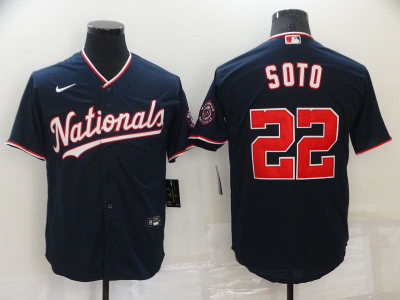 Men’s Washington Nationals Juan Soto #22 Navy Baseball Jersey