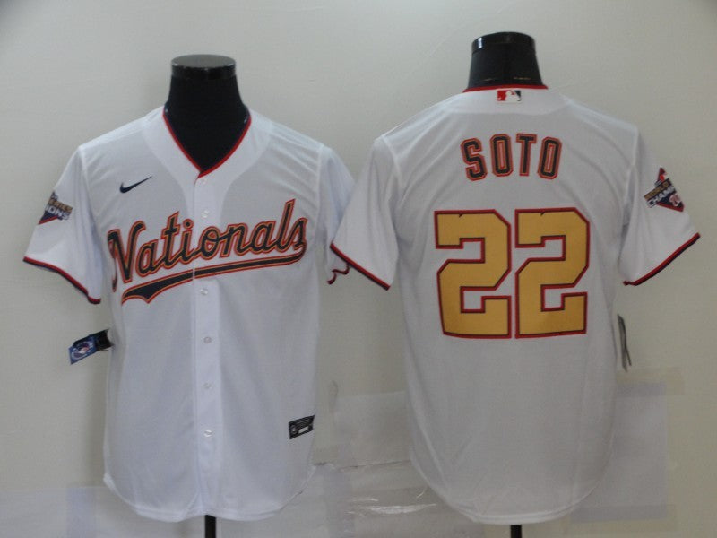 Men’s Washington Nationals Juan Soto #22 White Jersey