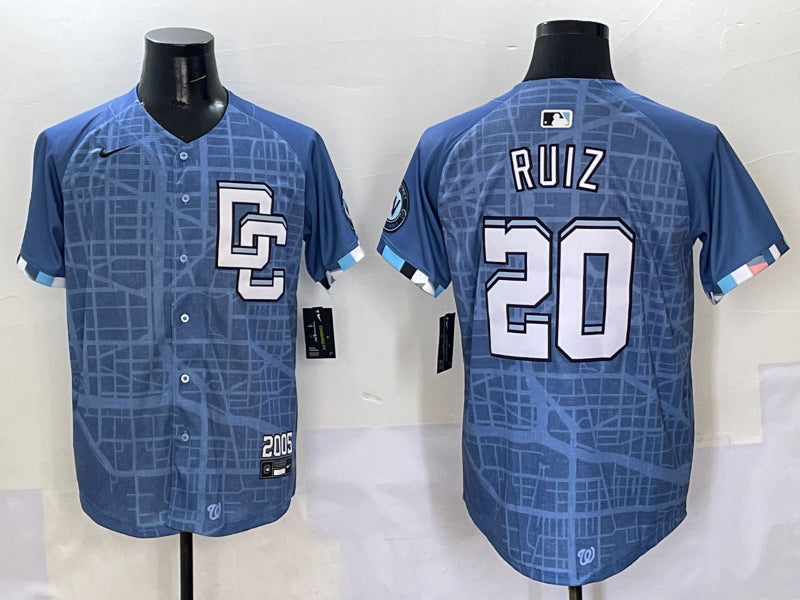 Men’s Washington Nationals Keibert Ruiz #20 Blue 2025 City Connect Limited Jersey