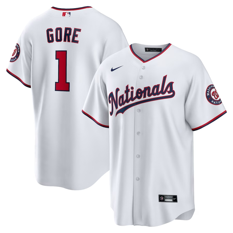 Men’s Washington Nationals MacKenzie Gore #1 White Home Jersey