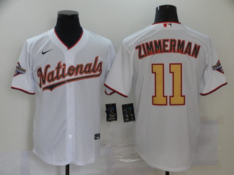 Men’s Washington Nationals Ryan Zimmerman #11 White Baseball Jersey