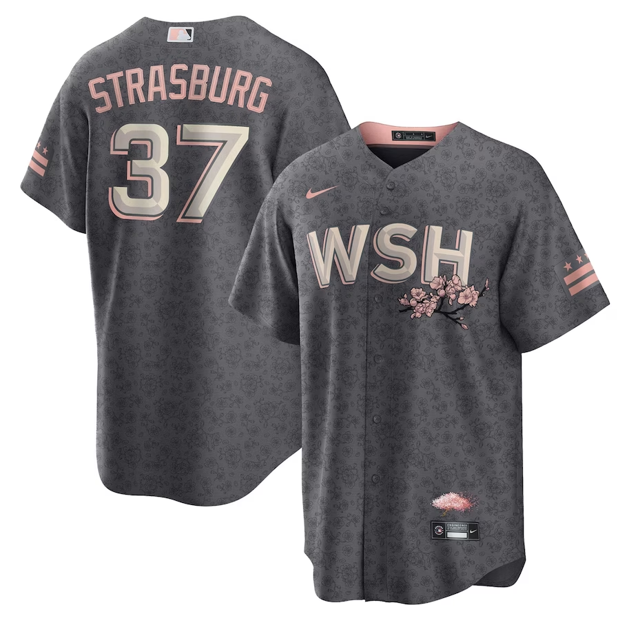 Men’s Washington Nationals Stephen Strasburg #37 Gray City Connect Jersey