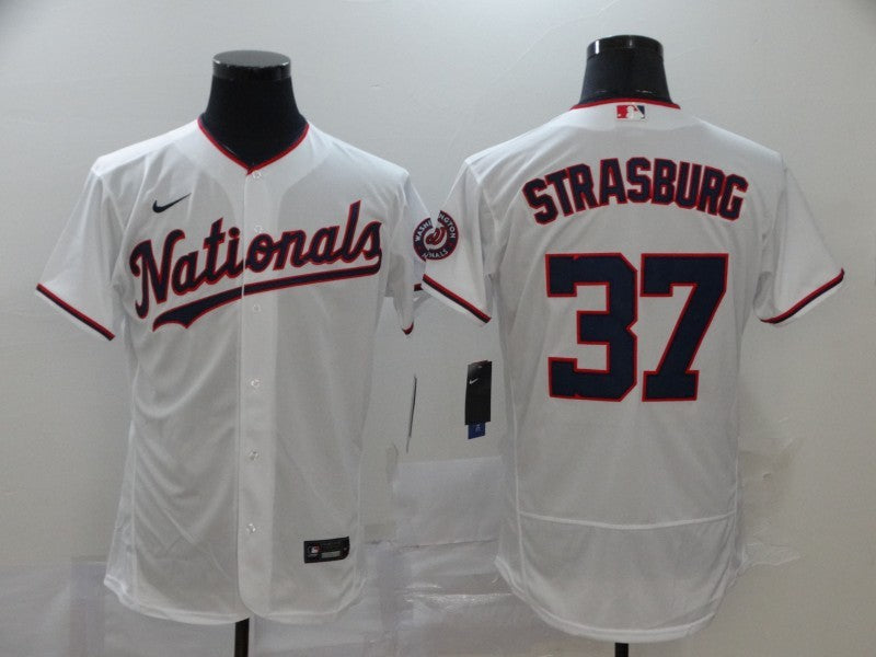 Men’s Washington Nationals Stephen Strasburg #37 White Authentic Jersey
