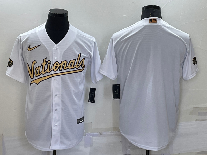 Men’s Washington Nationals White Alternate Authentic Blank Jersey