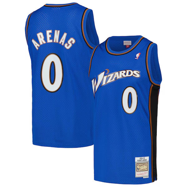 Men’s Washington Wizards #0 Gilbert Arenas Mitchell & Ness Blue 2004-05 Hardwood Classics Swingman Jersey