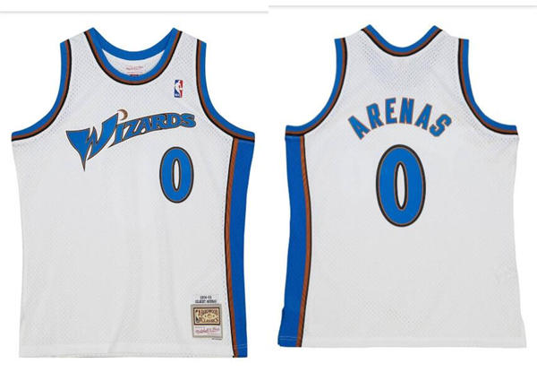Men’s Washington Wizards #0 Gilbert Arenas Mitchell & Ness White 2004-05 Hardwood Classics Swingman Jersey