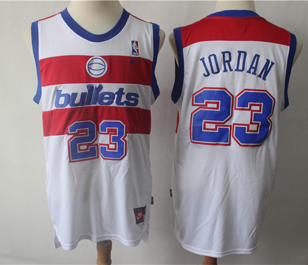 Men’s Washington Wizards #23 Michael Jordan Nike Home White Throwback Jersey